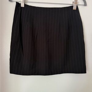 Express Black Pinstripe Mini Skirt
